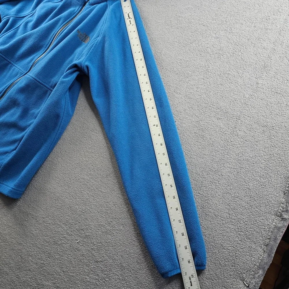 The North Face Fleece Jacket Men's Medium Blue Regular Fit Long‎ Sleeve Full Zip